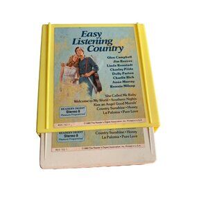 Easy Listening Country 8-Track 3 Tape Collection with Plastic Case